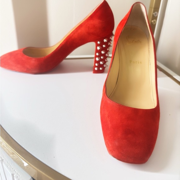 Christian Louboutin Veau Velours Donna Stud Spikes 85 Pumps – Size 39.5 - Picture 9 of 12